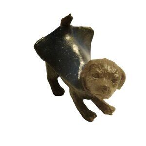 Miniature Toy Dog  Black Blue Cape Dollhouse